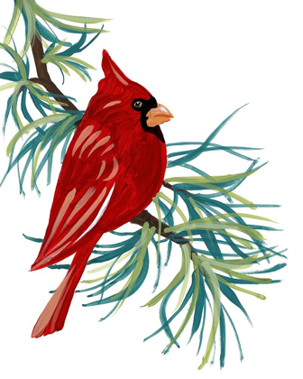 Picture of MODERN CARDINAL ON BRANCH I
