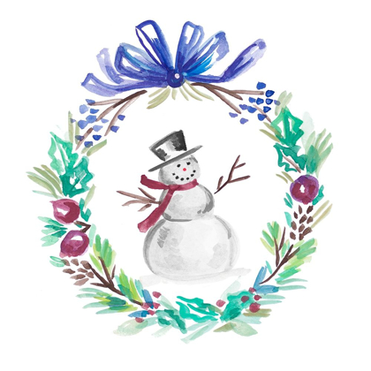 Picture of HOLIDAY SNOWMAN WREATH I