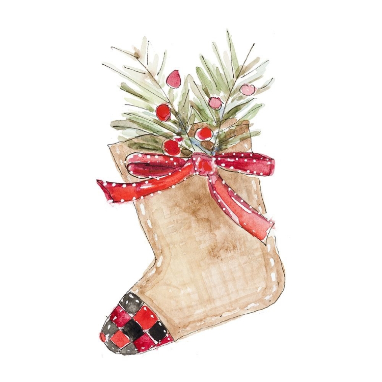 Picture of BURLAP STOCKING ORNAMENT I