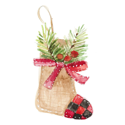 Picture of BURLAP STOCKING ORNAMENT II