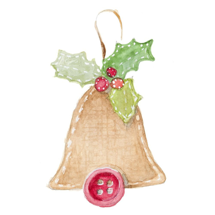 Picture of BURLAP BELL ORNAMENT