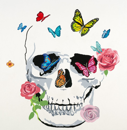 Picture of BUTTERFLY FLOWER SKULL