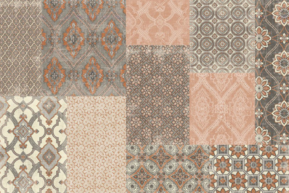 Picture of VENETIAN PATCHWORK I ORANGE GRAY