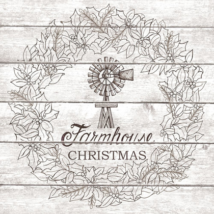 Picture of FARMHOUSE CHRISTMAS WREATH    