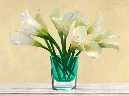 Picture of WHITE CALLAS IN A GLASS VASE