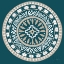 Picture of LOVELY LLAMAS MANDALA II BLUE GREEN