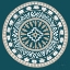 Picture of LOVELY LLAMAS MANDALA II BLUE GREEN