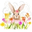 Picture of APRIL FLOWERS AND BUNNY I