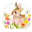 Picture of APRIL FLOWERS AND BUNNY II