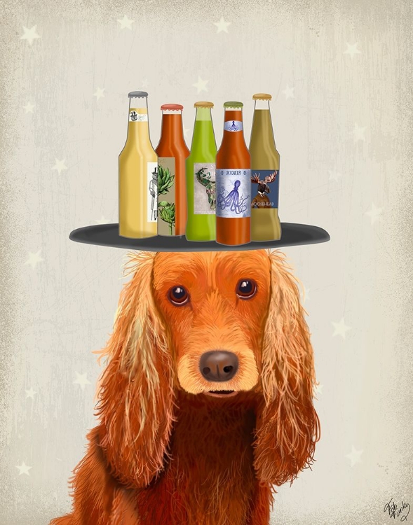 Picture of COCKER SPANIEL GOLDEN BEER LOVER