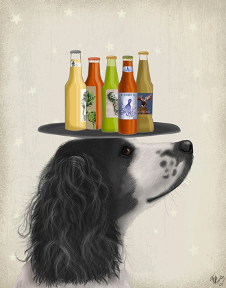 Picture of SPRINGER SPANIEL BLACK WHITE BEER LOVER