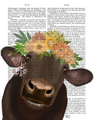 Picture of COW WITH FLOWER CROWN 1 BOOK PRINT