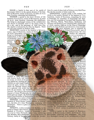 Picture of COW WITH FLOWER CROWN 2 BOOK PRINT