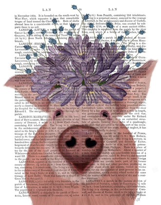 Picture of PIG AND LILAC FLOWERS BOOK PRINT
