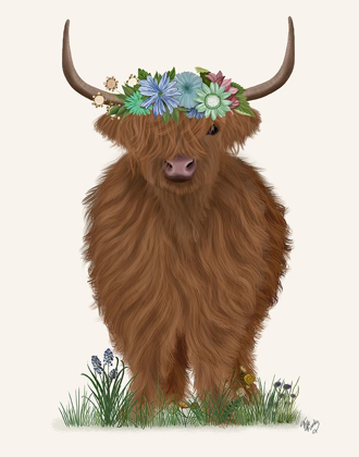 Picture of HIGHLAND COW WITH FLOWER CROWN 2, FULL