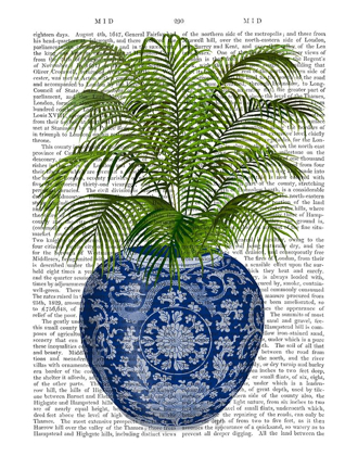 Picture of CHINOISERIE VASE 6, WITH PLANT BOOK PRINT