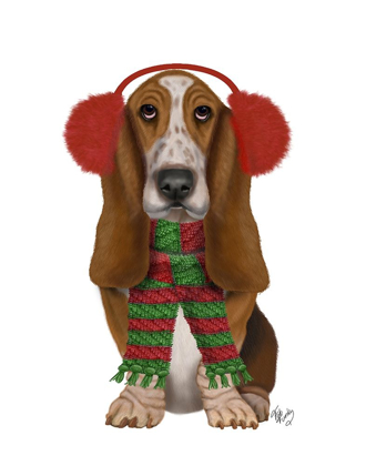 Picture of CHRISTMAS DES - BASSET HOUND AND EAR MUFFS