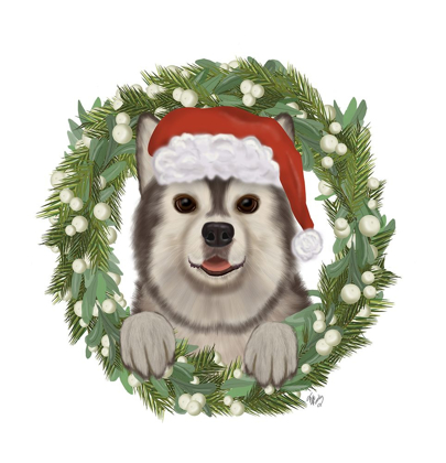 Picture of CHRISTMAS DES - HUSKY WREATH