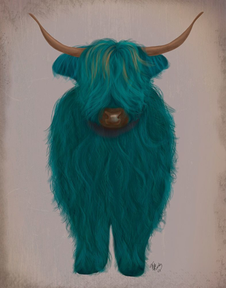 Picture of HIGHLAND COW 3, TURQUOISE, FULL