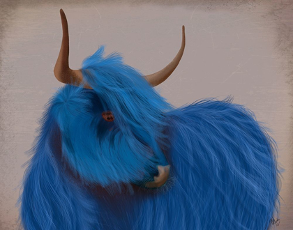 Picture of HIGHLAND COW 2, BLUE, PORTRAIT
