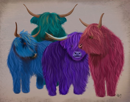 Picture of HIGHLAND COWS, MULTICOLOURED HERD