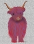Picture of HIGHLAND COW 7, PINK AND PURPLE, FULL