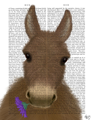 Picture of DONKEY PURPLE FLOWER BOOK PRINT