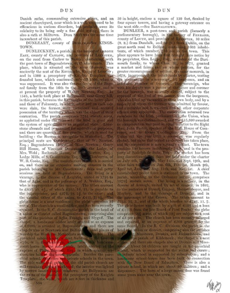 Picture of DONKEY RED FLOWER BOOK PRINT