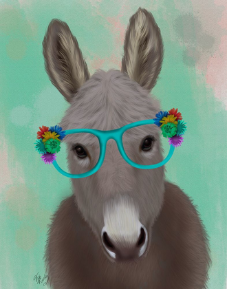 Picture of DONKEY TURQUOISE FLOWER GLASSES