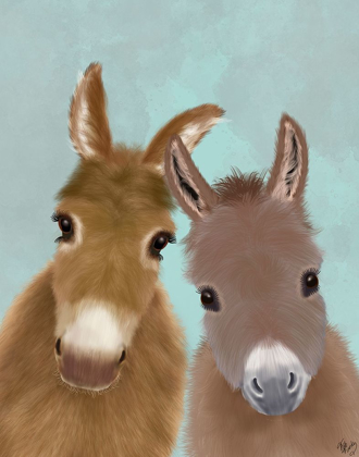 Picture of DONKEY DUO, LOOKING AT YOU