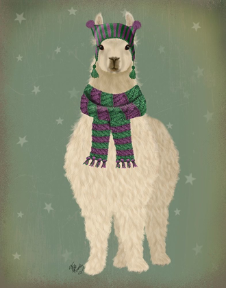 Picture of LLAMA WITH PURPLE SCARF, FULL
