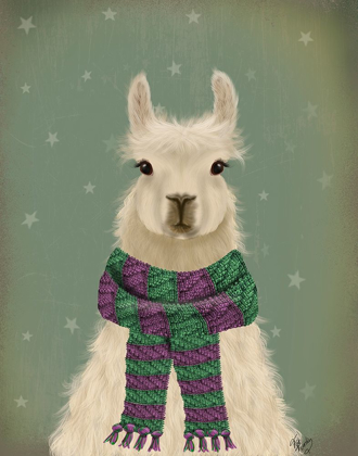 Picture of LLAMA WITH PURPLE SCARF, PORTRAIT