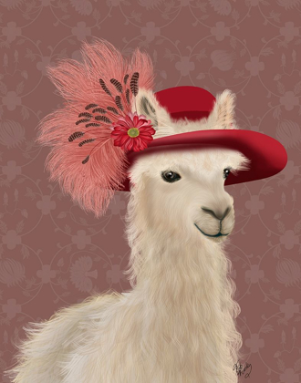 Picture of LLAMA RED FEATHER HAT