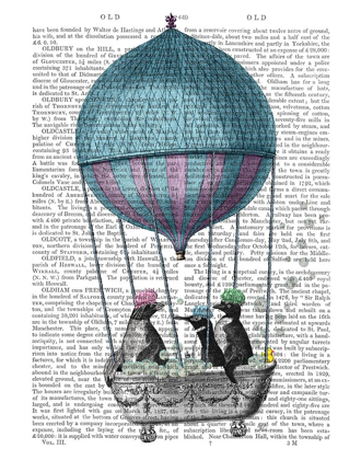 Picture of PENGUINS IN BALLOON BATH BOOK PRINT