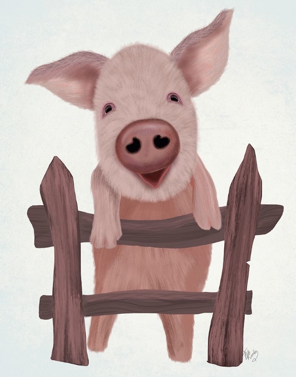 Picture of PIG ON FENCE