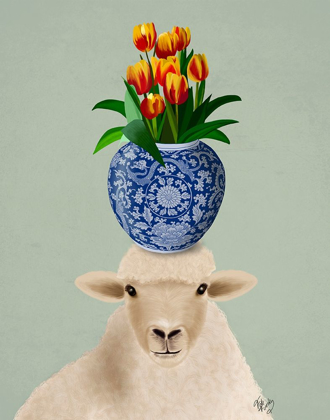 Picture of SHEEP AND TULIPS