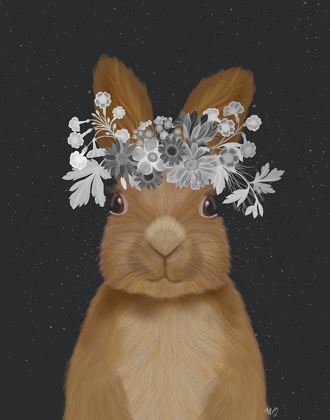 Picture of RABBIT, WHITE FLOWERS