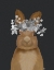 Picture of RABBIT, WHITE FLOWERS