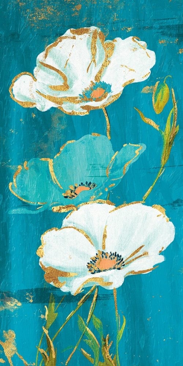 Picture of TEAL GOLD FLORALS