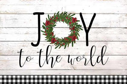 Picture of JOY TO THE WORLD WREATH PLAID