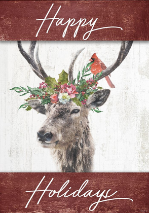 Picture of HAPPY HOLIDAYS DEER FLAG