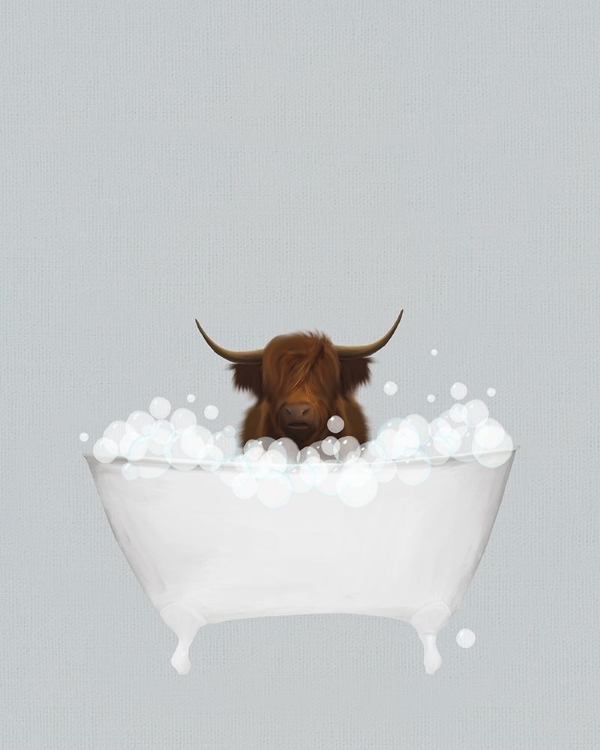 Picture of HIGHLAND COW BLUE BATH