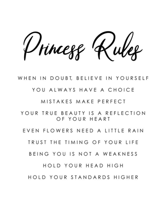 Picture of PRINCESS RULES BLACK WHITE