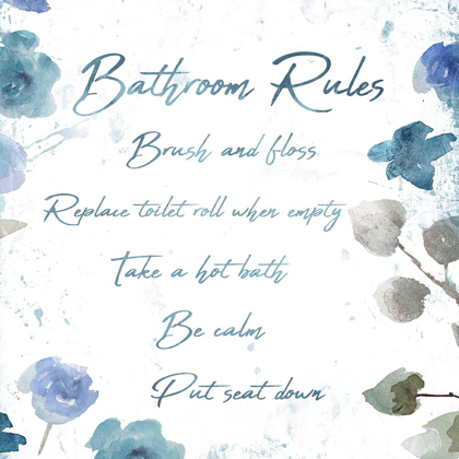 Picture of FLORAL BATHROOM RULES