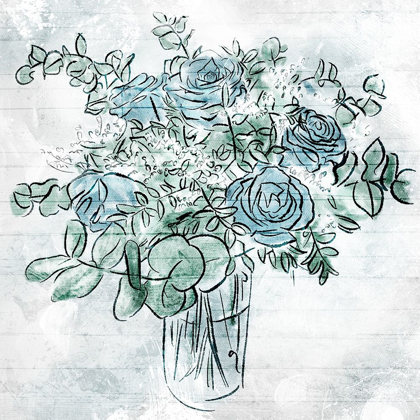 Picture of BLUE SKETCH FLORALS
