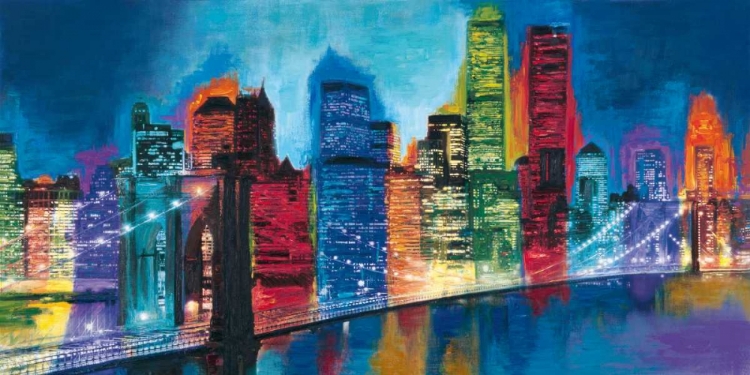 Picture of ABSTRACT NYC SKYLINE AT NIGHT