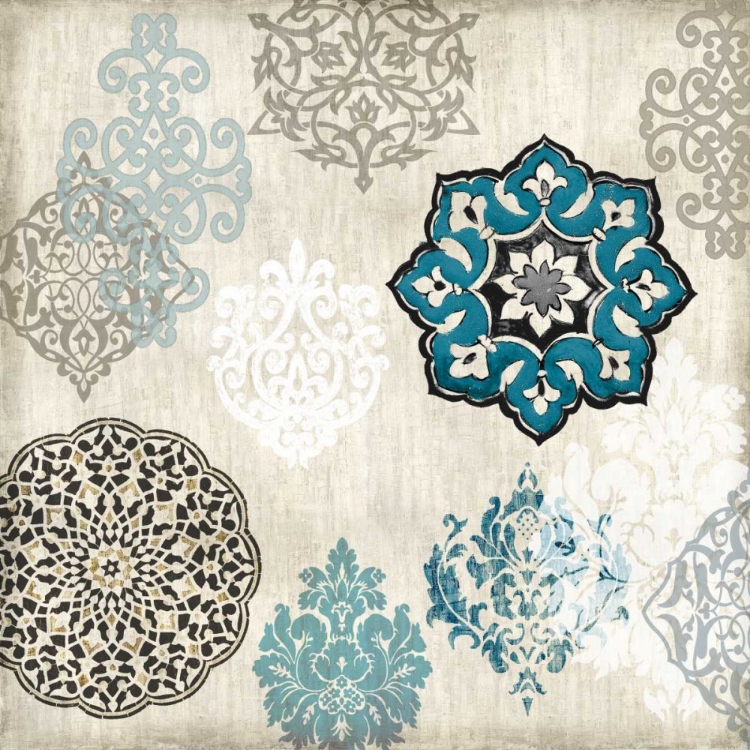 Picture of DECORATIVE BLUE ORNAMENTS I