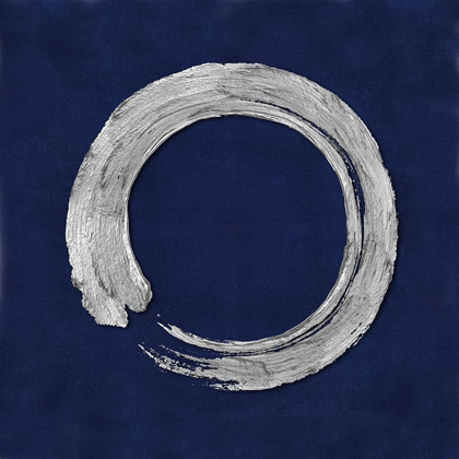 Picture of SILVER ZEN CIRCLE ON BLUE I