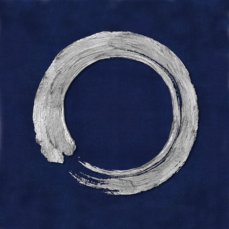 Picture of SILVER ZEN CIRCLE ON BLUE I