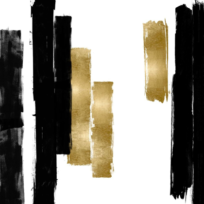 Picture of VERTICAL BLACK AND GOLD I